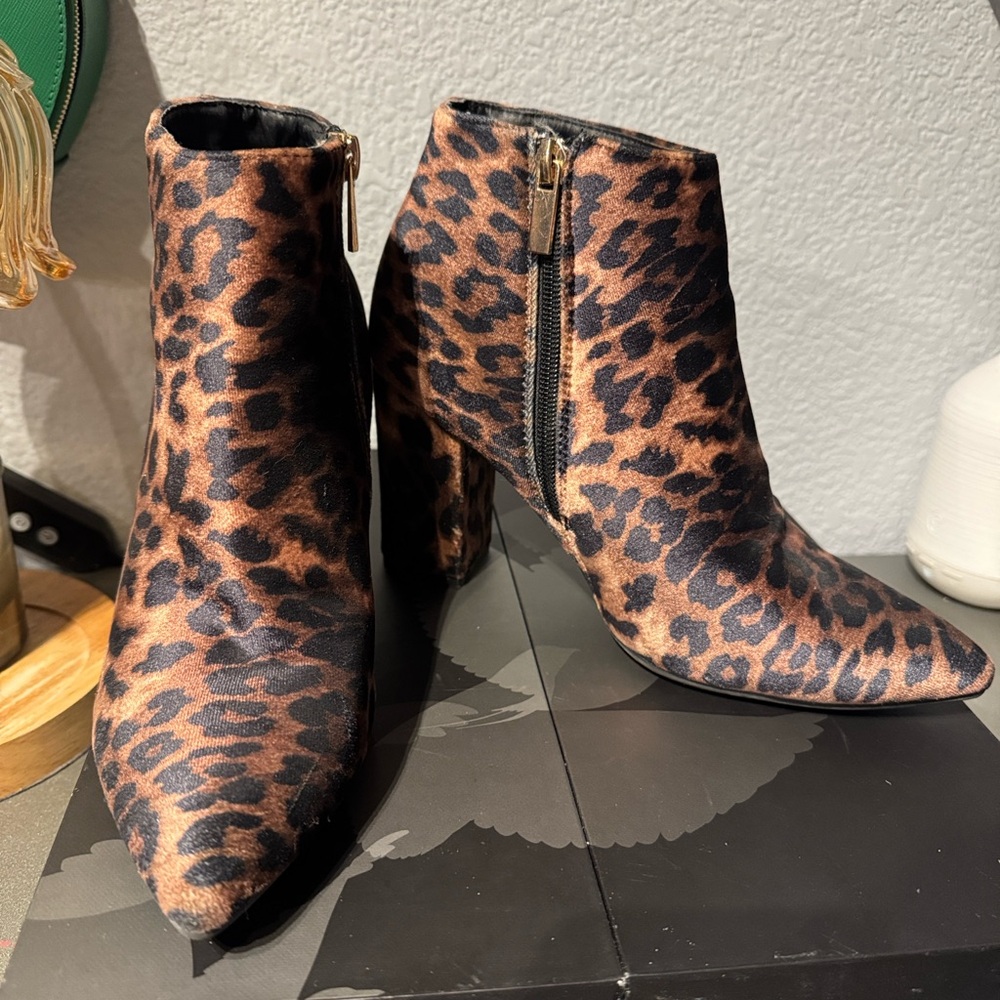 Leopard Print Ankle Boots